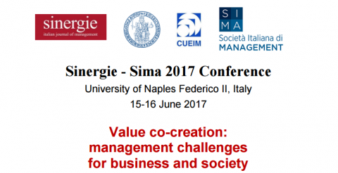 15-16 JUN 2017 | Sinergie – SIMA 2017 Conference “Value co-creation: Management Challenges for Business and Society” – Call for papers