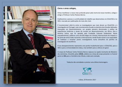 Falecimento do Professor Carlos Barros