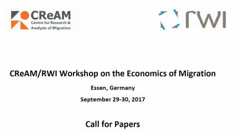 29-30 SEP 2017 | CReAM/RWI Workshop on the Economics of Migration