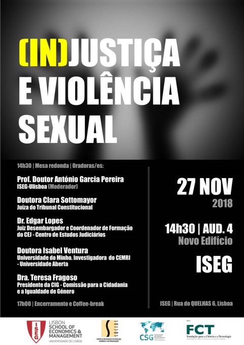27 NOV 2018, 14h30 | Mesa-redonda “(In)Justiça e Violência Sexual”