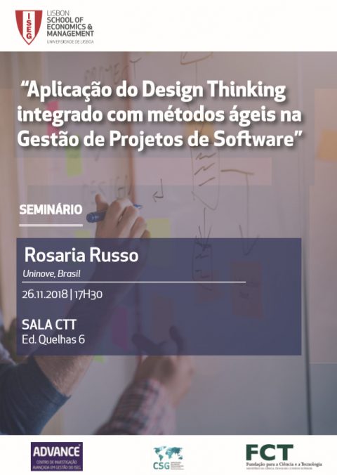 26 NOV 2018 | Seminário “Aplicação do Design Thinking integrado com métodos ágeis na Gestão de Projectos de Software”