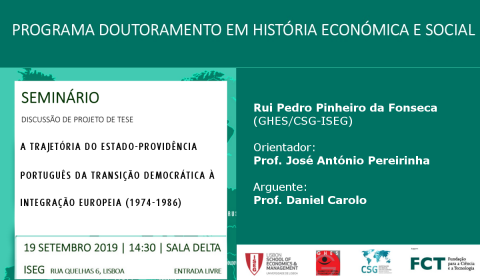Seminar of the Doctoral Program in Economic and Social History of ISEG