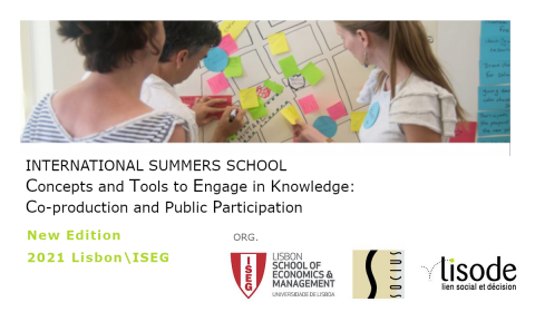 Escola de Verão  Internacional “Concepts and tools to engage in knowledge co-production and public participation” – Adiada