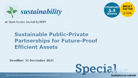 Prolongamento da Chamada de trabalhos para o número especial “Sustainable Public-Private Partnerships for Future-Proof Efficient Assets”