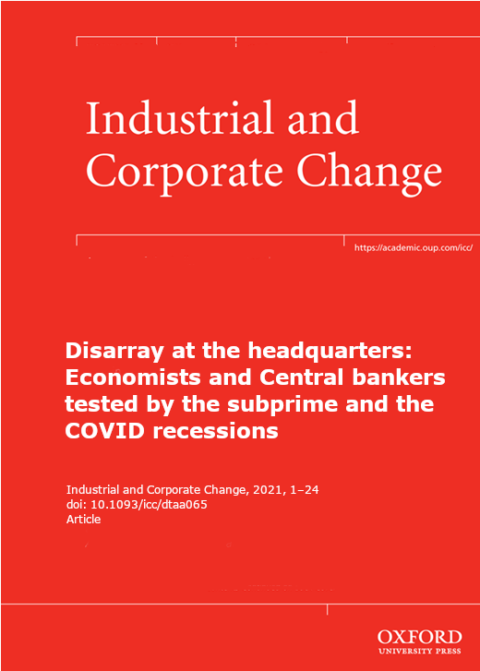 Novo artigo “Disarray at the headquarters: Economists and Central bankers tested by the subprime and the COVID recessions”