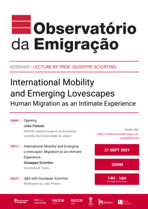 Webinário “International Mobility and Emerging Lovescapes. Human Migration as an Intimate Experience”